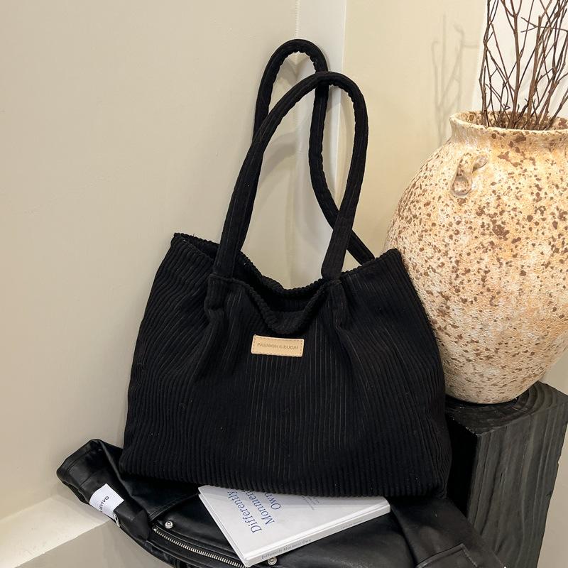 Large capacity corduroy tote bag women's new casual versatile commuter bag simple shoulder bag