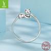 Cross-Border Special Cat Open Ring Female Niche Design S925 Sterling Silver Animal Ring