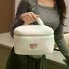 Soft Plush Large Capacity Makeup Bags For Women Daily Cosmetics Organizer Simple Style Tote Travel Toiletry Bag