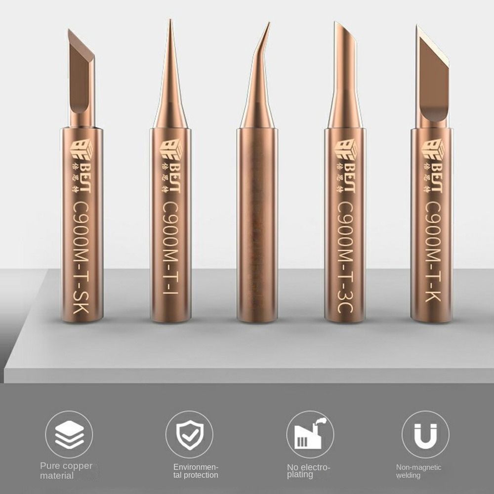 5Pcs Oxygen-free Copper Lead-free Solder Non-stick Tin Tip Soldering Iron Tips Welding Nozzle DIY Tools Set for Horns Plastic