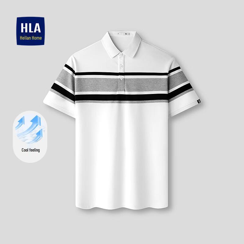 HLA Men s Short Sleeve Contrast Stripe Polo Shirt L