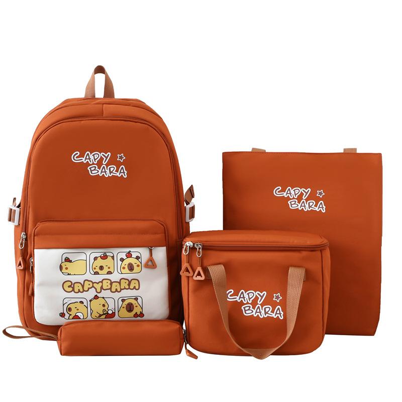 Vierteiliges Rucksack-Set Kinder-Schüler-Cartoon-Schultasche Damen Multifunktionaler Rucksack