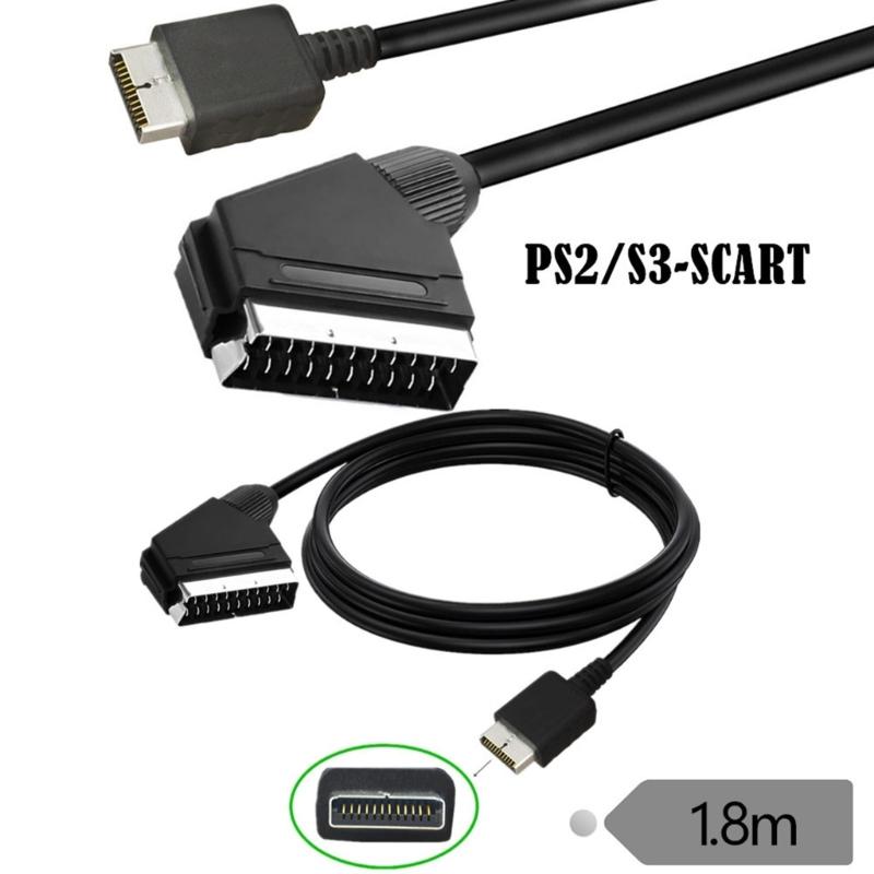 5.9ft SCART RGBs Cable For 1 2 3 Systems Enhanceds Sound Video Quality TV Gaming Accessory
