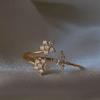 New Cute Colorful Zircon Flower Ring For Women Girl Fashion Vintage Zircon Adjustable Rings Jewelry Gift