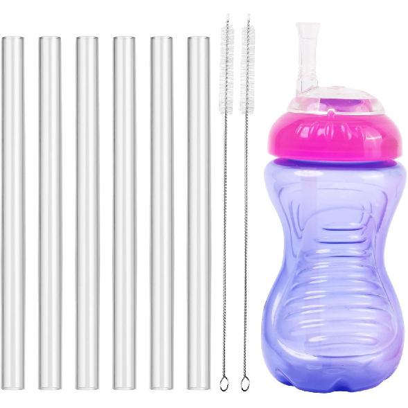 Straw Replacement Compatible with Nuby Sippy Cup, Reble Replacement Straw Compatible with Nuby Spill-proof Flexible Sippy Cup,6Pack with 2 Staw