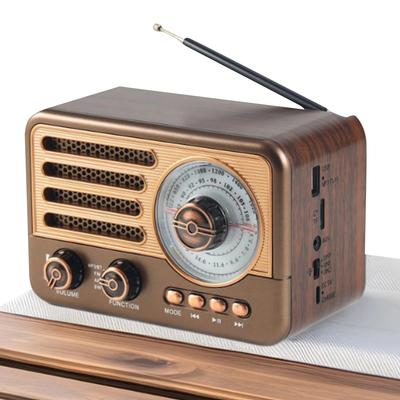 Vintage Outdoor Radio Support AUX TF Card USB Multi-Function Card Audio Rechargeable Retro Full Band Radio for Home Office