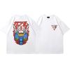Gundam Shortsleeved Printed Tshirt 2025 Summer Male Tide Brand Cartoon Printing Pure Cotton Loose Youth Round Neck Tshirt