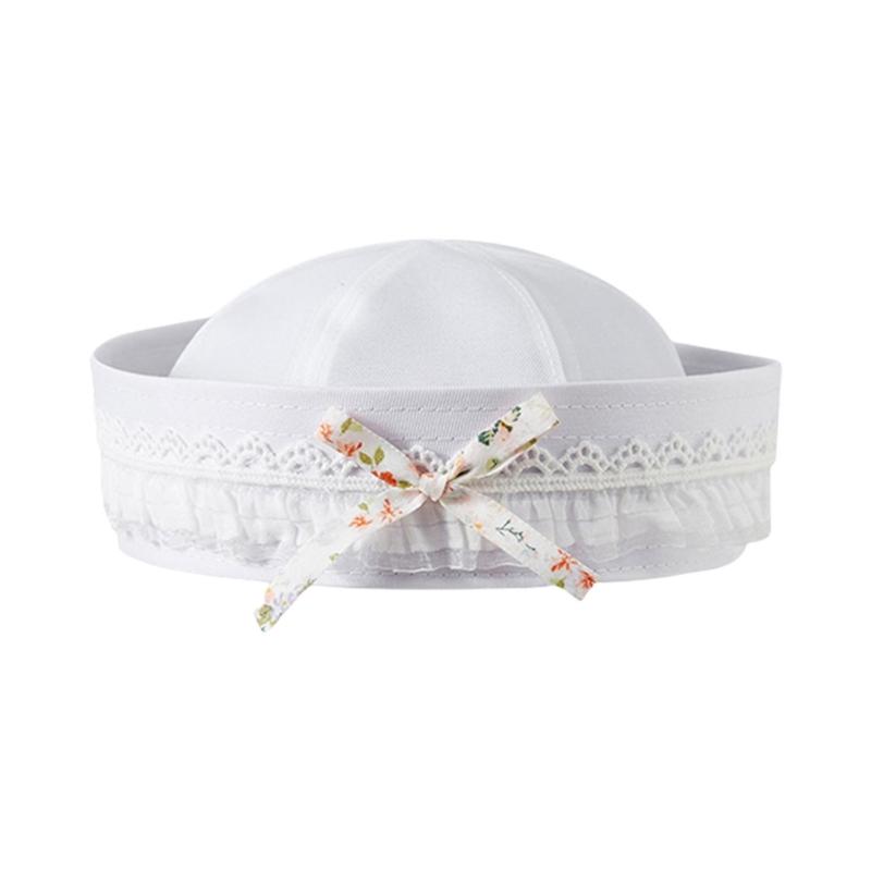 

Unisex Sailors Hat Bowknot Decorative Hat Sweet Styles Laces Hat Dramatic Hat for Daily Wear 1