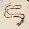 Ethnic Style Wood Necklace & Prayer Beads - Unisex Versatile Chicken Wing Wood Sweater Chain