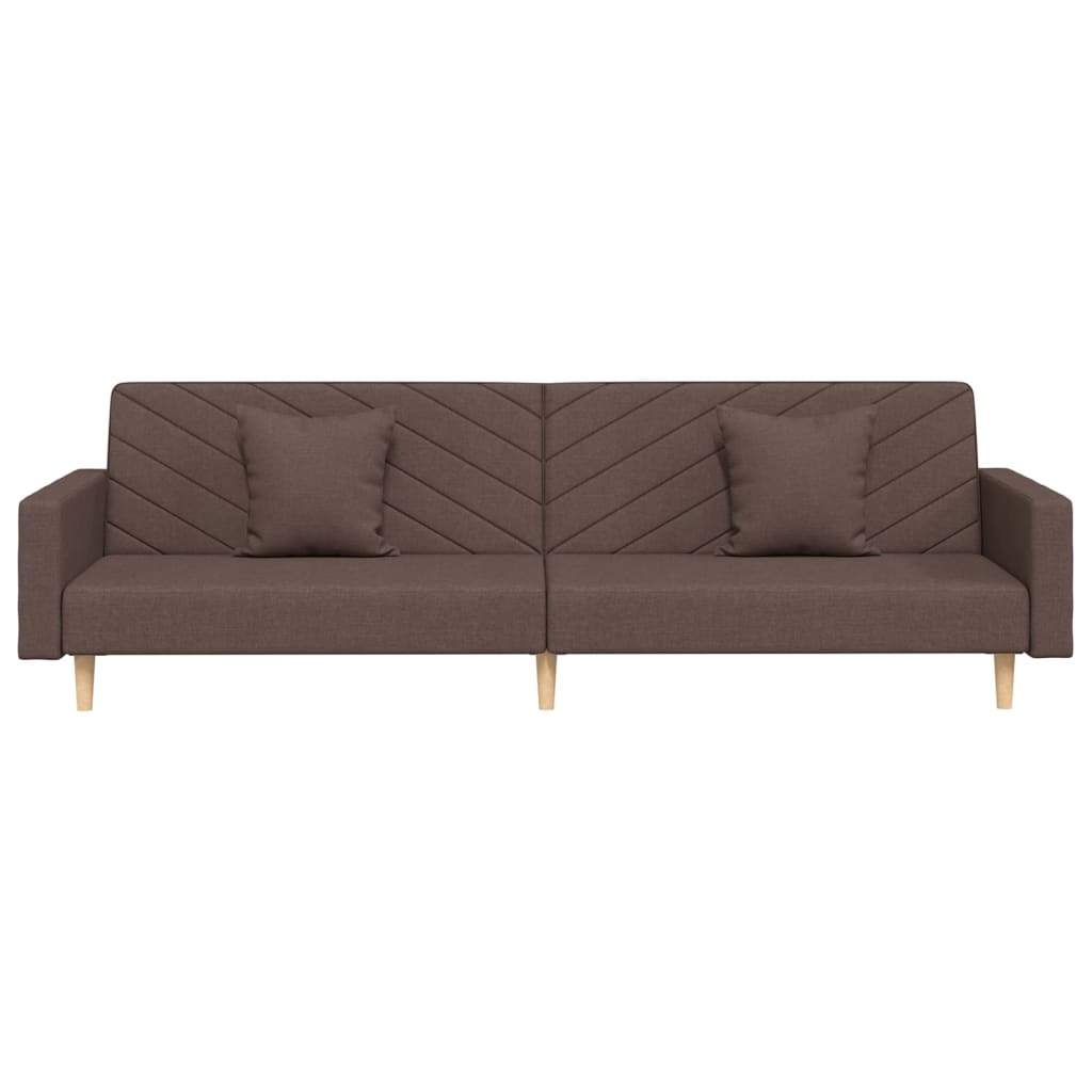 Vidaxl 2-Seater Sofa, 2 Cushions, Taupe Color, Upholstered In Fabric