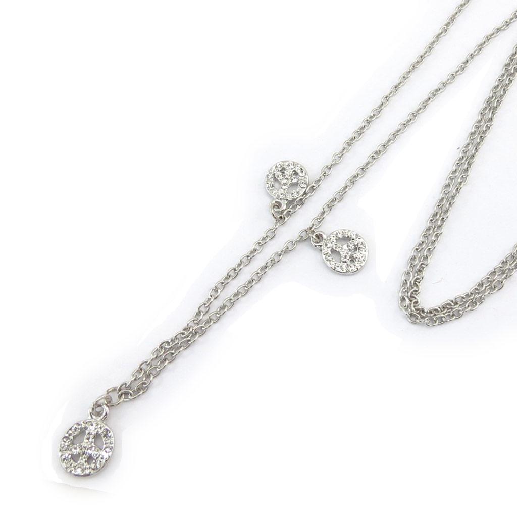 Les Trésors De Lily [K0281] - Chaine de taille Créateur 'Peace' argenté