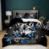 Snow Wolf Duvet Cover Set Full Queen Night Galaxy Starry Wolf Comforter Cover Wild Animals Wolf Themed Bedding Set 2/3 Pieces