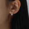 [Silver 925] Water Drop One-touch Earrings (L)
