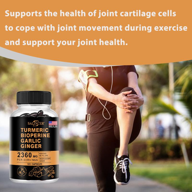 Turmeric Root Supplement, With Garlic Bulb, Ginger Root, 120 Softgels Per Bottle