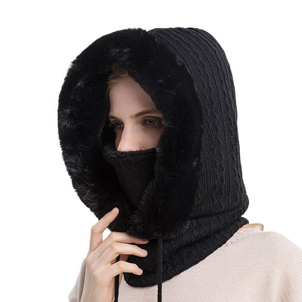 Scarf Neck Warmer Plush Bib Hat Collar Ear Protection Hat Plush Hat Bib Hat Beanie Hat  Hat