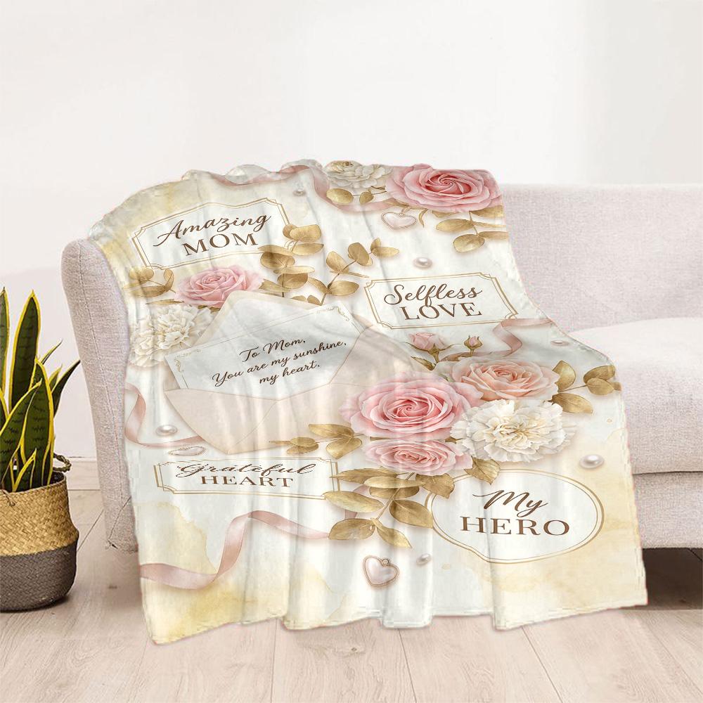 Mother's Day Love Letter Blanket Suitable for sofas,travel, living rooms also a good gift for friends and family Suitable for all seasons.