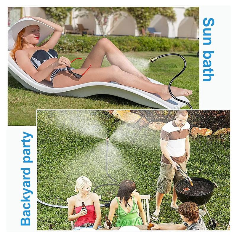 M-Modern-6FT Hose Misters For Outside Patio, Flexible Standing Portable Misting System For Garden Cooling