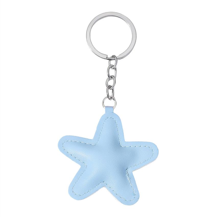 Unisex New Solid Color Five-Pointed Star Keychain With Star Pendant Couple Gift Bag Decoration Hanging Ornament