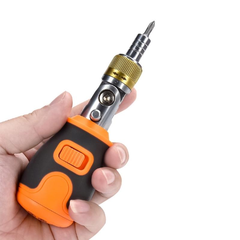 8-in-1 Mehrwinkel-Klappbarer Ratschenschraubendreher-Satz 180° Drehbarer Schraubendreher Arbeitssparender Handwerkzeug Wartung Reparatur