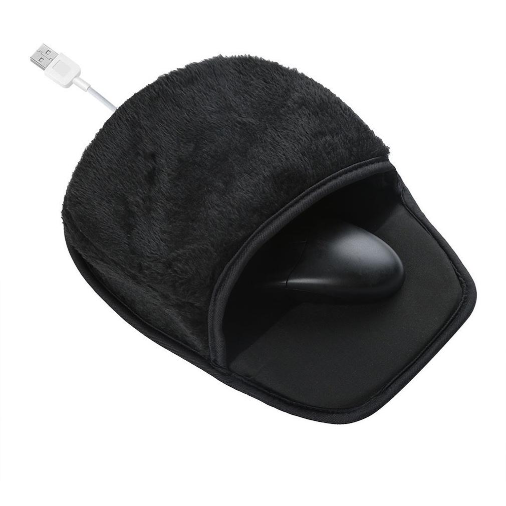 

USB Підігрівана Зимова Миша Теплий Килимок для Миші Килимок для Миші Килимок Mause Рукавиця для Гріння Рук із Захистом для Зап ястя USB Порт для Офісного Настільного Інструменту чорний