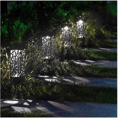 6PCS Outdoor Solar Lights Waterproof LED Hollow Pattern Garden Lamp Auto Sensor Pathway Lighting for Yard Patio Garden Decor