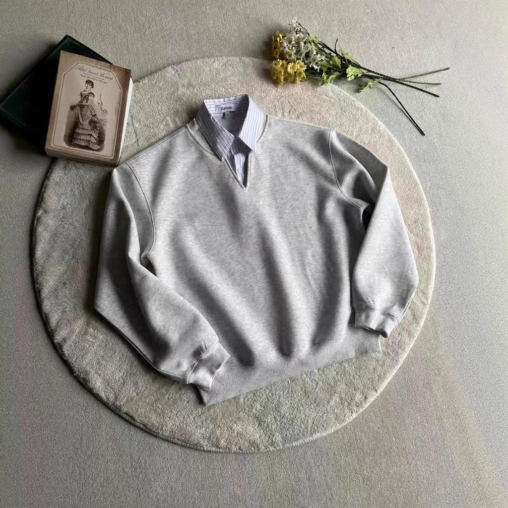 Schwerer Herren-Hoodie im Hongkong-Stil, zweiteilig, aus Kunstleder - Künstlerisches, schlichtes, vielseitiges und trendiges Jugenddesign für den Herbst.