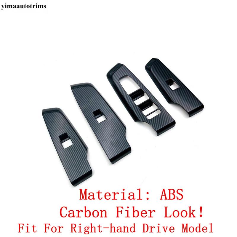 Car Door Armrest Window Lift Switch Panel Cover Trim For Mitsubishi Outlander  2024 2025 Carbon Fiber Interior Accessories