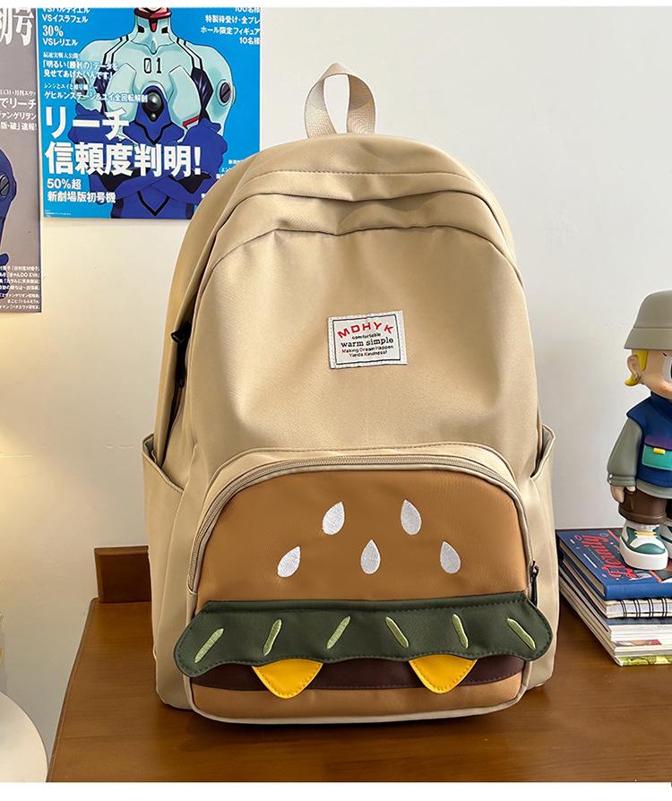 

Школьный рюкзак 2025 новый дизайн нишевый рюкзак гамбургер милый большая вместимость кампус школьная сумка отдых дорожный рюкзак