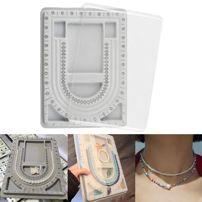 Creative Beading Tray for DIY Projects Flocking Bead Board Jewelry Making Organizer Tray Convenient Bead Sorting Board