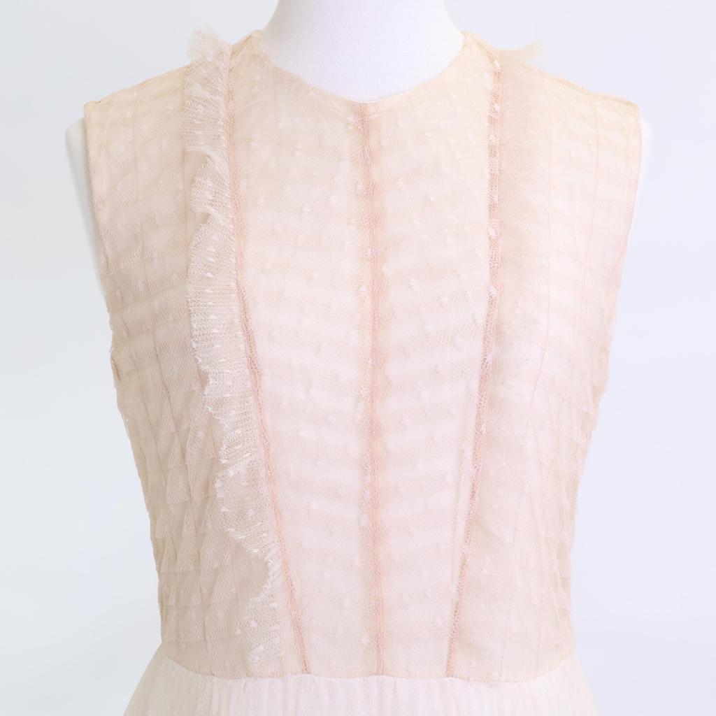 Giambattista Valli Tulle Lace Dress, MAISON KOIDO Ribbon Belt Set Dress 38 IvoryUsed