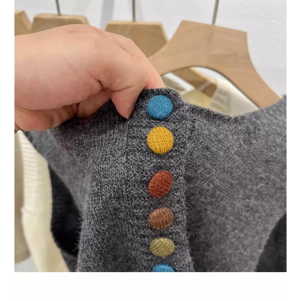 DIMANAF 2025 Autumn Women Sleeveless Vest Sweaters Knitting Colorful Buttons Oversize Casual Style Loose Sweater