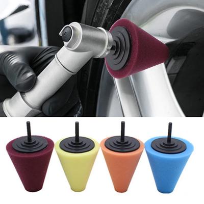Tire Polishing Sponge Auto Wheel Used For Electric Drill Burnishing Ball Polishing Cone Set Car Hub Buffing Sponge Polishing Kit