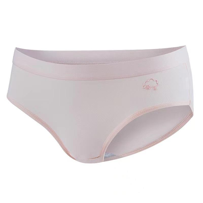 Женские весенние и осенние простые однотонные бесшовные хлопковые дышащие трусы-слипы средней посадки M