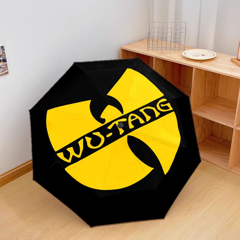 1 Stück Automatischer Faltregenschirm - Wu-Tang Clan Muster, Tragbares & Faltbares Design mit 8 Speichen, Weihnachts-Geburtstagsgeschenke