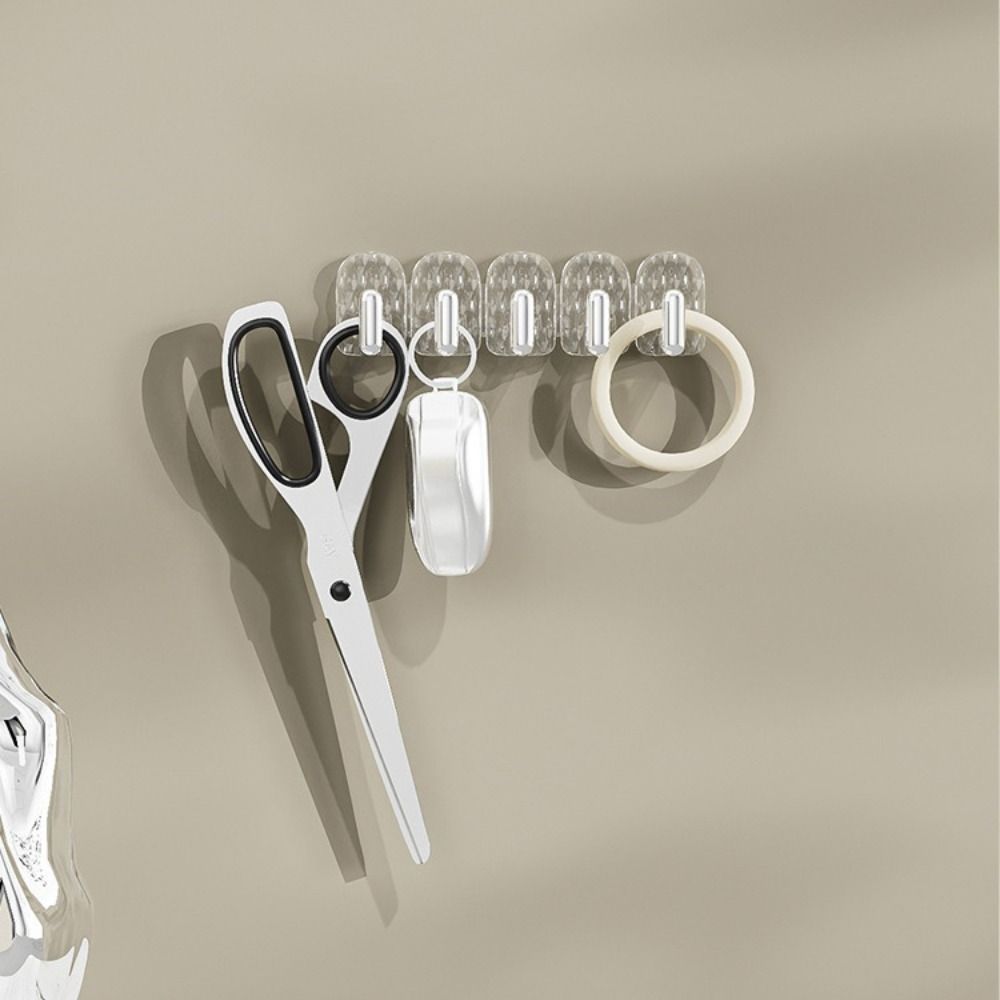 20pcs Transparent Wall Hook Hanging Jewelry Display Rack Necklace Storage Rack  Kitchen