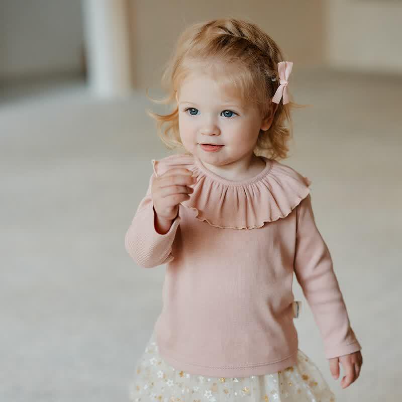 OAK FAMILY Baby Girl Doll Collar Long Sleeve T-Shirt
