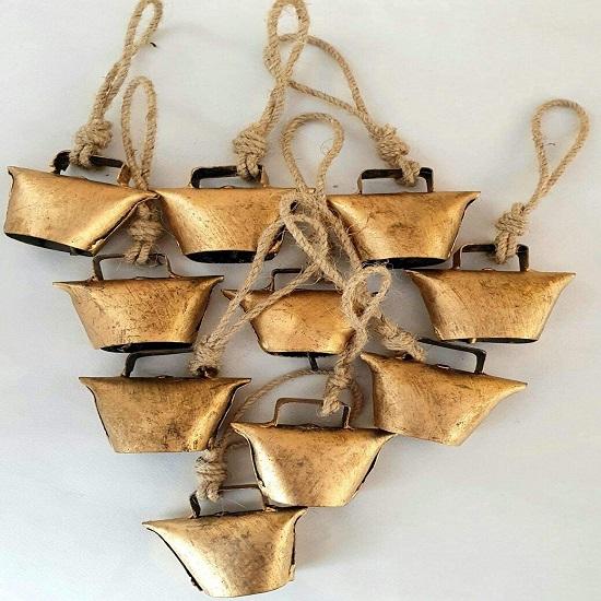 

Винтажные оловянные коровьи колокольчики, набор из 20 колокольчиков для удачи, домашний декор