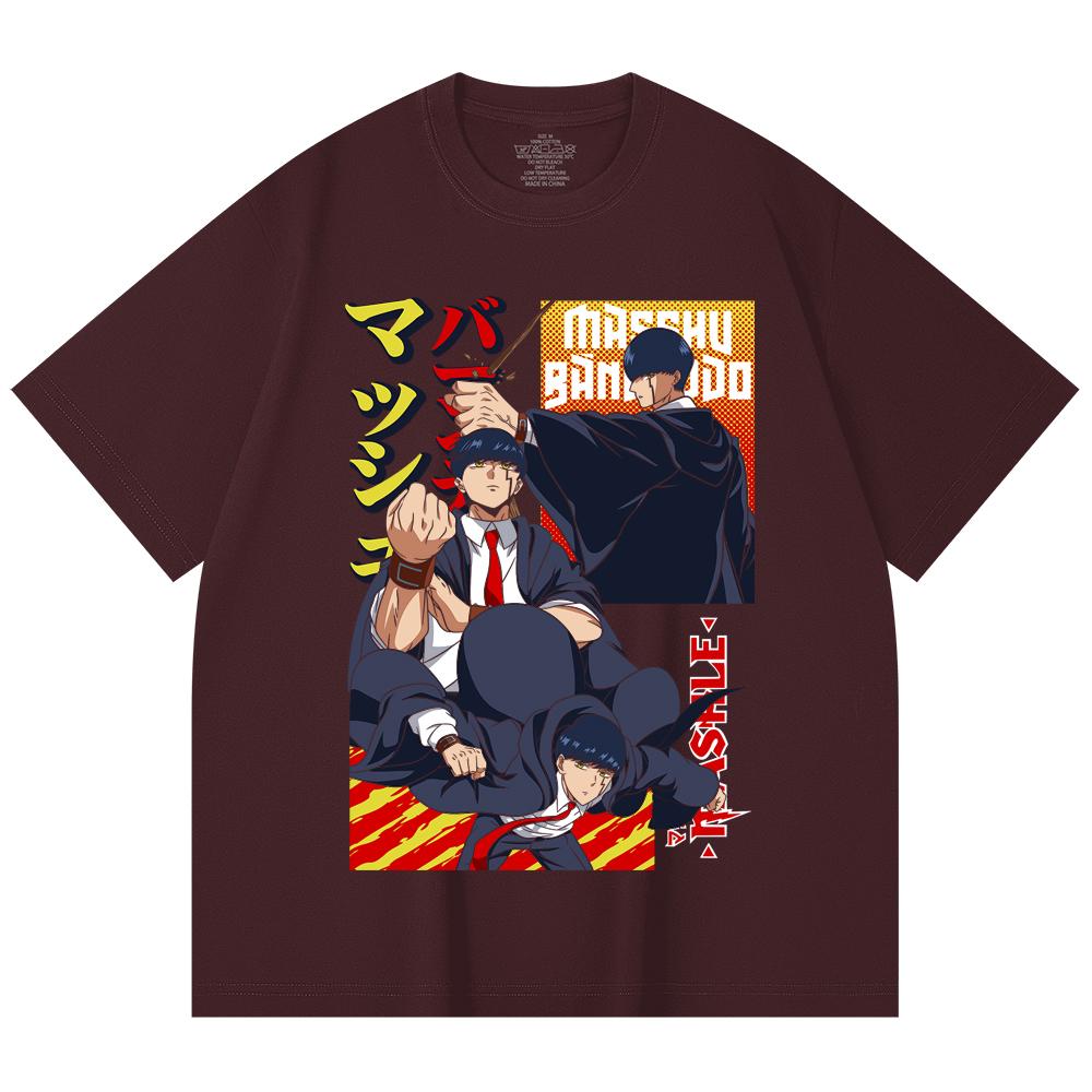 

230 Gsm 100% Cotton Mashle V3 Mash Print Unisex Heavy Cotton T Shirt 2XL вина червоного кольору