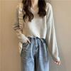 Sweater Women Autumn V-neck Solid Color Pullover Inner Knit Loose Casual Comfortable Top