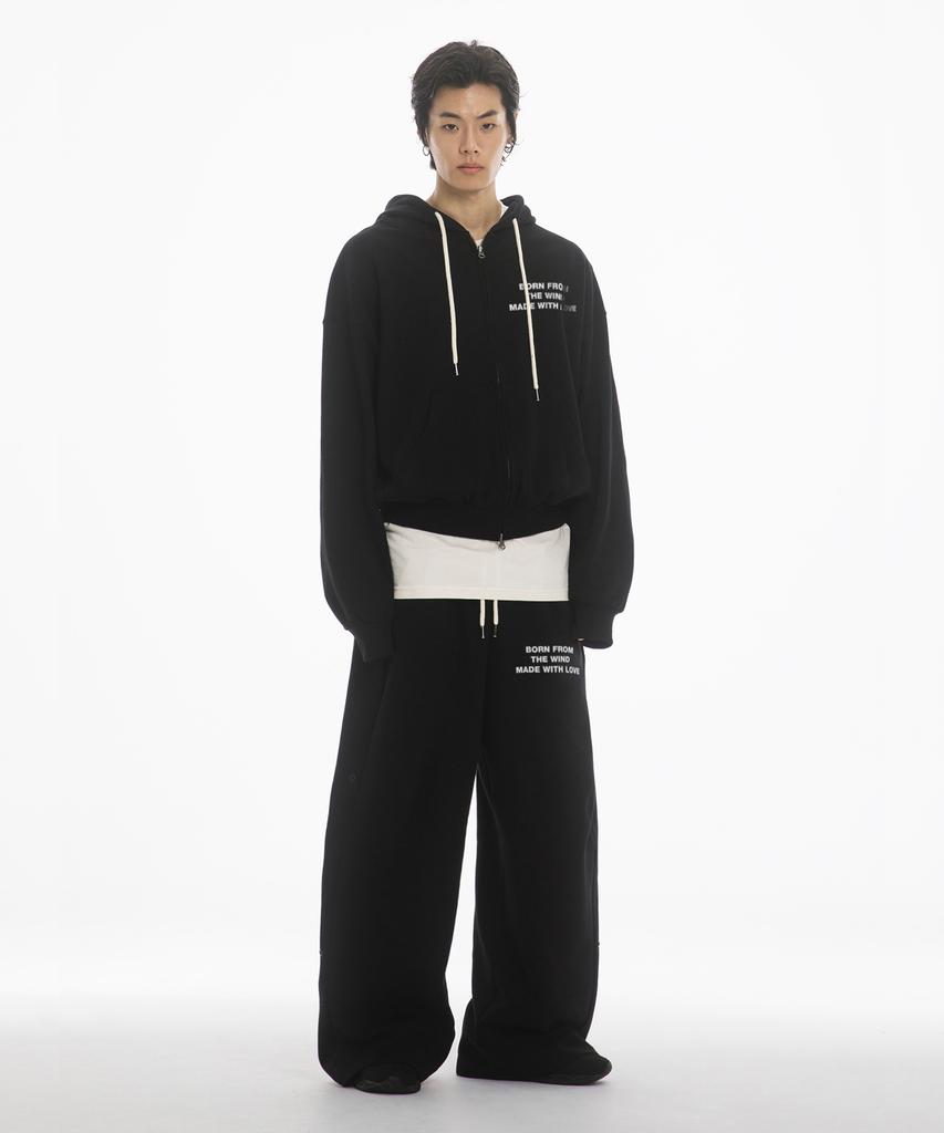 Fanshow (Setup) Mwl Hooded Zipup+Snap Pants - Black