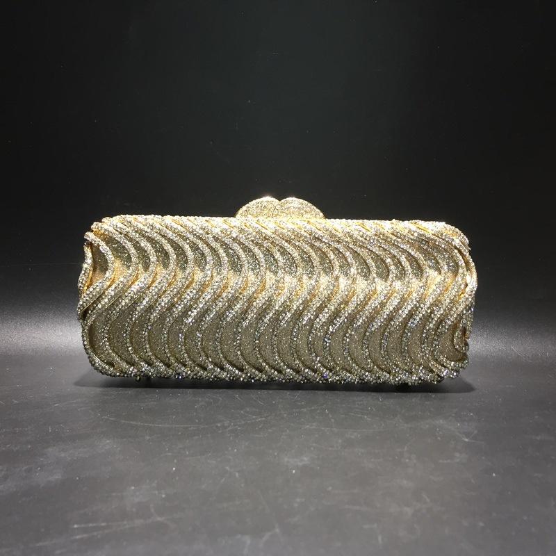Damenhandtaschen Abend-Abschlussball-Clutches Gelbe Wellenform Damen Diamant-Clutch-Taschen Luxus Damen Kristall Abendessen-Party-Handtaschen
