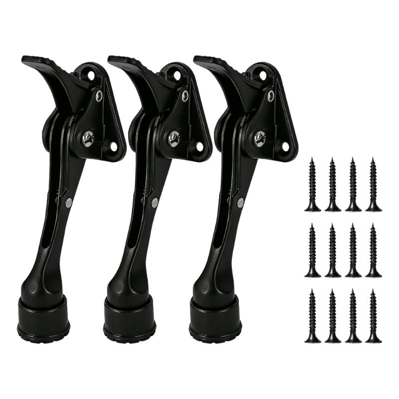 Kickdown Door Stoppers Zincs Alloys Foot-Operated Levers Door Stop Nonslip Rubber Regulable Door Holder Hardware