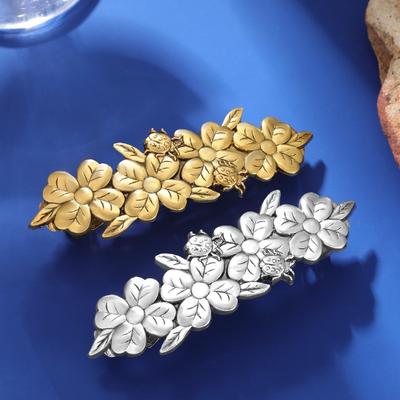 Pince à Cheveux Fleurs Métalliques Couleur Or Barrettes Mode Accessoires Cheveux Mode Femmes Femmes