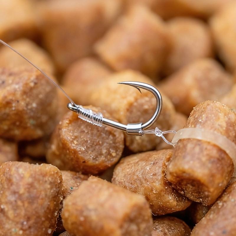 Pack of 8 Pre Tied Fishing Rigs Barbed Hook Method Feeder Rigs for Lake River Fishing Trip Fishing Tackle Accessories