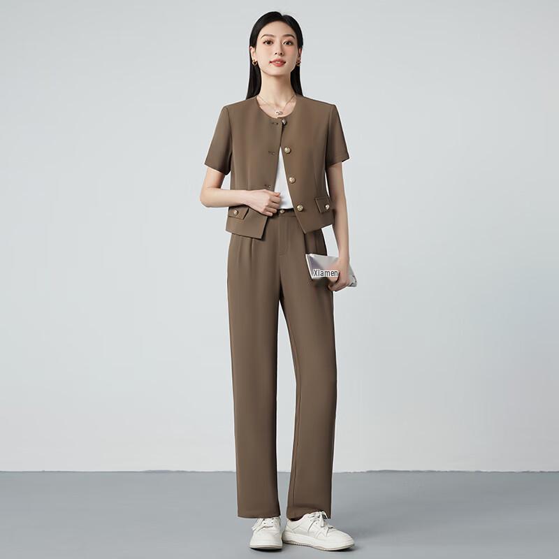 

Women s Casual Short-Sleeve Suit Set L