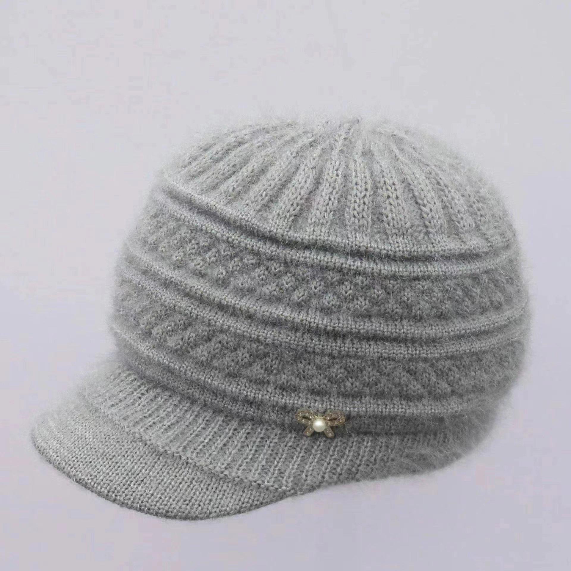 

Женская осенне-зимняя теплая вязаная шапка с защитой ушей - Модная и уютная для женщин среднего и пожилого возраста One Size