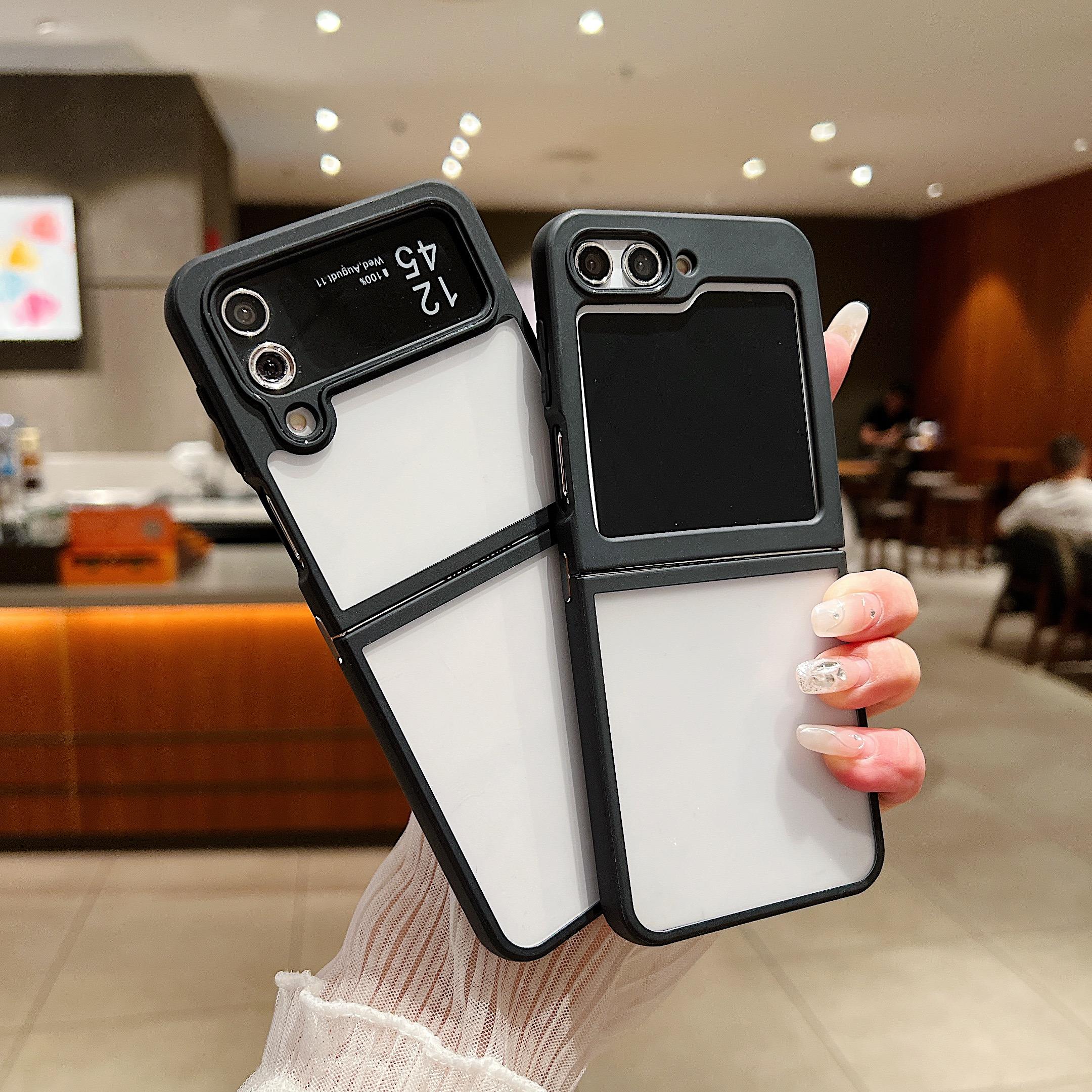 

Для Samsung Galaxy Z Flip6 Flip5 Flip4 противоударный металлический 2 шт. складной ТПУ Hybird акриловый мягкий прозрачный чехол Samsung Z Flip6 чистый