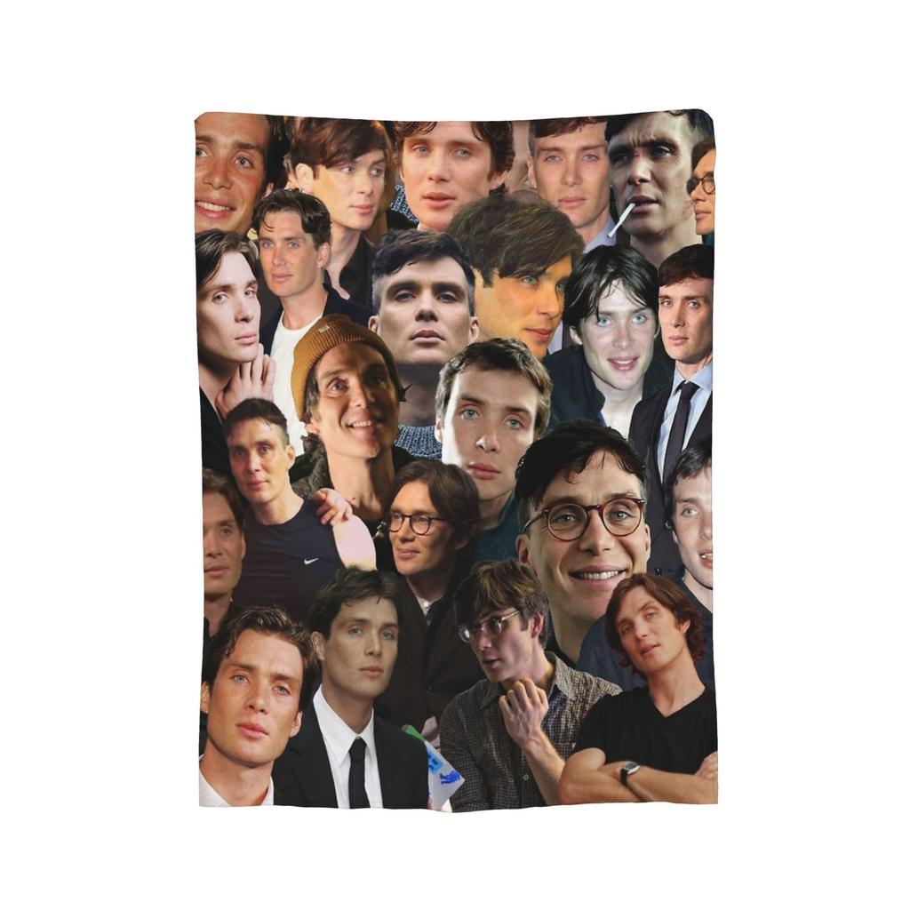 Cillian Murphy Photo Collage Blanket Fleece Printed Portable Lightweight Thin Throw Blankets for Home Car Bedding Throws