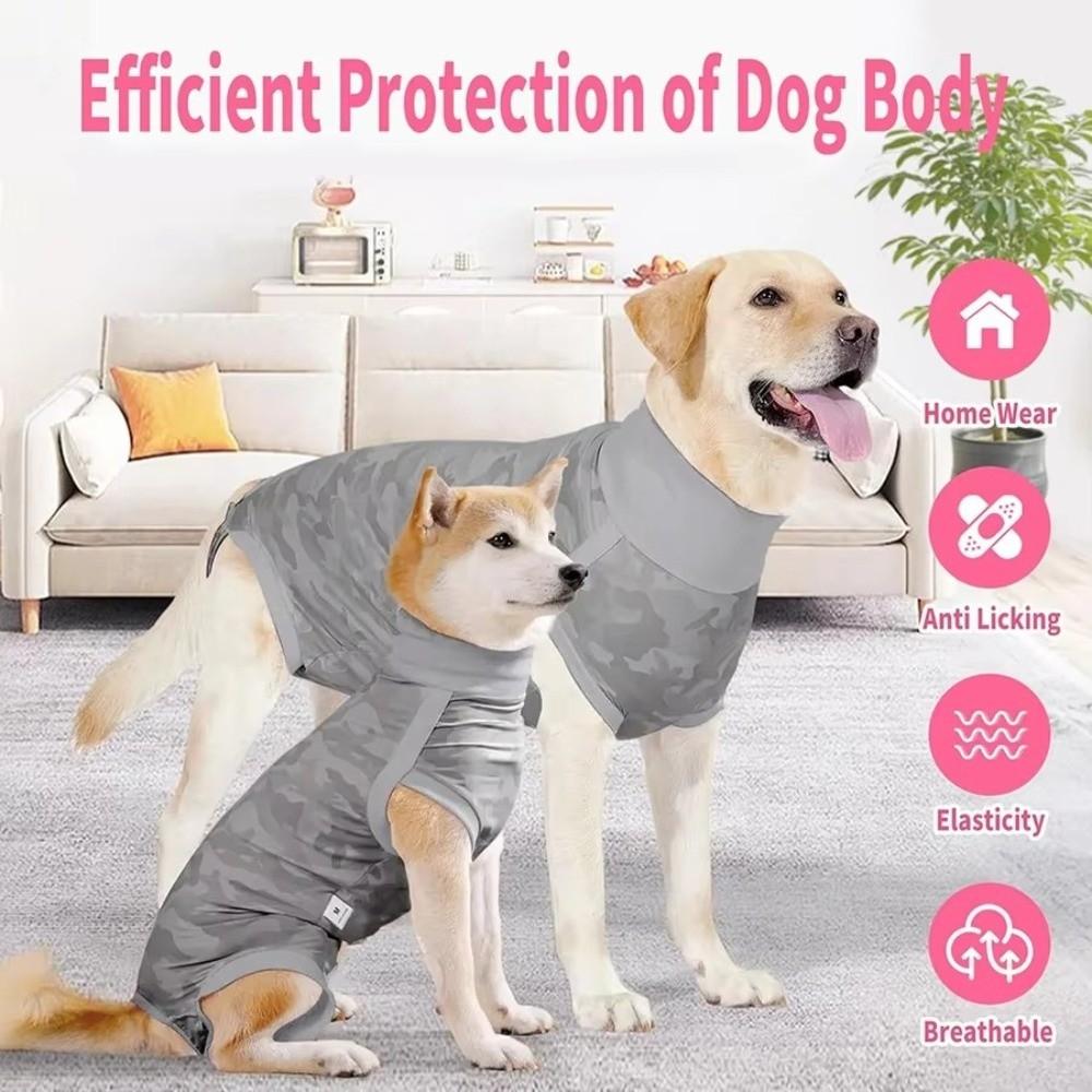 Elastischer Hunde-Erholungsanzug Atmungsaktiver Weicher Hund Anti-Leck-Overall Vierbeiner Waschbar Haustier Angstweste Kastration