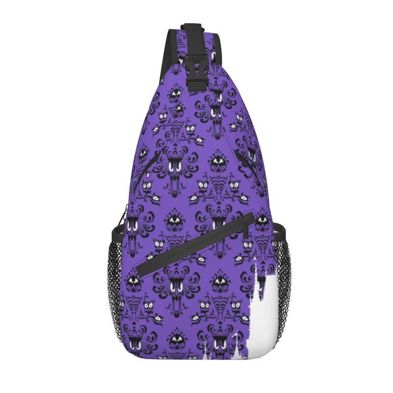

Сумки-слинги с принтом Мадам Леоты из Дома с привидениями, мужские, крутые, на Хэллоуин, на плечо, через грудь, рюкзак-кроссбоди, дорожный рюкзак для повседневного использования 39x19x9cm